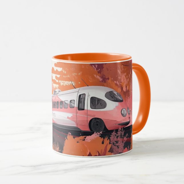 Hochgeschwindigkeitszug, der durch eine herbstlich tasse (VorderseiteRechts)
