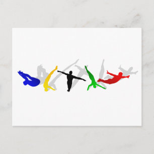 Hochgetaucher Hochspringboard Plattformsport Postkarte