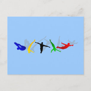 Hochgetaucher Hochspringboard Plattformsport Postkarte