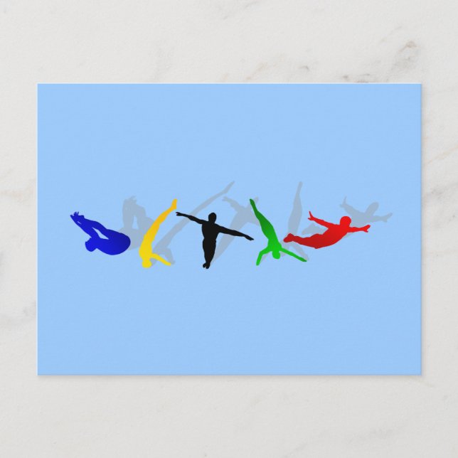 Hochgetaucher Hochspringboard Plattformsport Postkarte (Vorderseite)