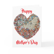 Hochgezogene Herzskulpturenkarte Muttertagskarte