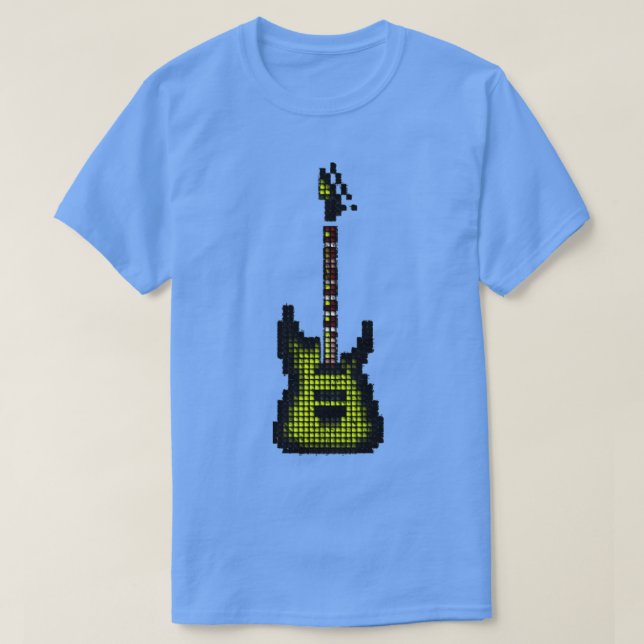 Hochgezogene Pixel grüner Burst Elektrische Gitarr T-Shirt (Design vorne)