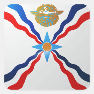 Hochglanzflagge Assyria Quadratischer Aufkleber