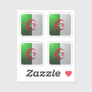 Hochglanzflagge in Algerien Aufkleber
