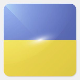Hochglanzflagge in der Ukraine Quadratischer Aufkleber