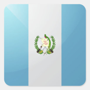 Hochglanzflagge in Guatemala Quadratischer Aufkleber