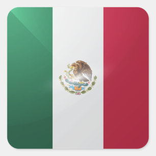 Hochglanzflagge in Mexiko Quadratischer Aufkleber