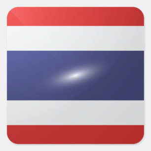 Hochglanzflagge in Thailand Quadratischer Aufkleber