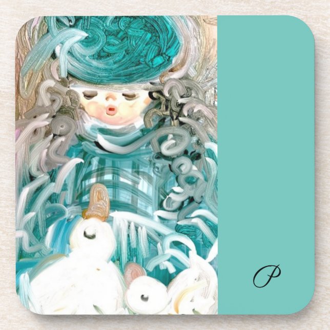 Hochglanzplastische Untersetzer mit Korkunterlage (Vorderseite)