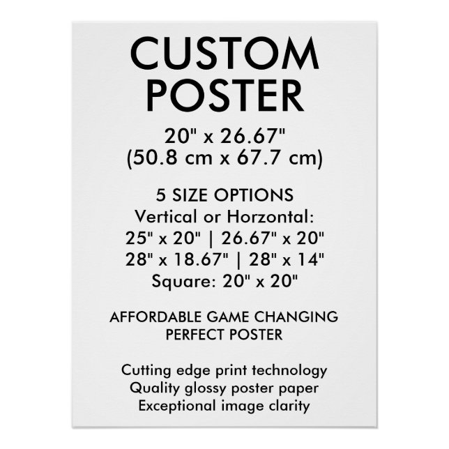 Hochglanzposter, vertikal, benutzerdefiniert, 20"  poster (Vorderseite)
