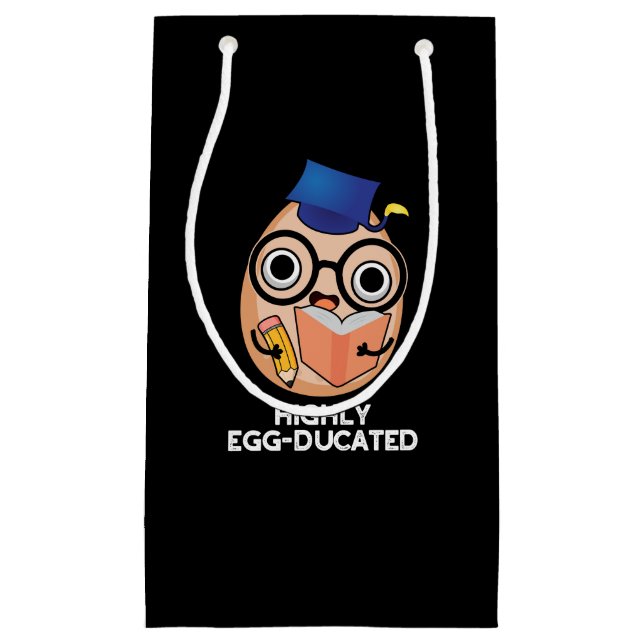 Hochgradig eierkultes Funny Educated Egg Pun Dark  Kleine Geschenktüte (Vorderseite)