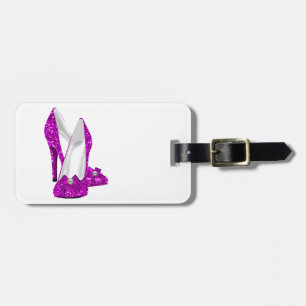 Hochhackige Schuhe Stiletto Glitter Rosa Gepäckanhänger