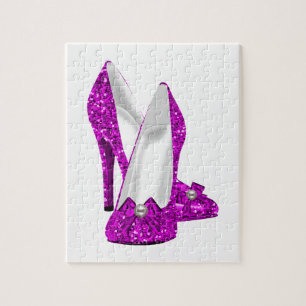 Hochhackige Schuhe Stiletto Glitter Rosa Puzzle