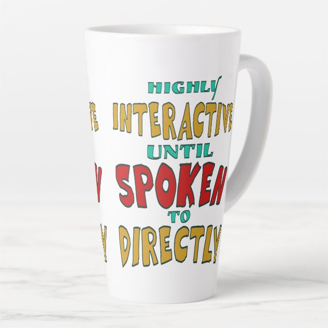 Hochinteraktiv, bis direkt angesprochen Lustig  Milchtasse (Rechte Ecke)