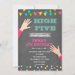 Hochkarätiges Thema zum Geburtstag von fünf Mädche Einladung