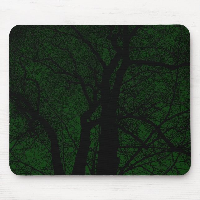 Hochkontrast-Baum - Dunkelgrün Mousepad (Vorne)