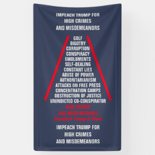 Hochkriminalität und Verfehlungen: Trump wird von  Banner