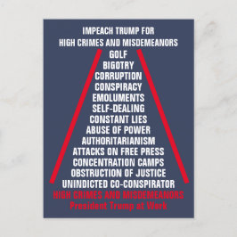 Hochkriminalität und Verfehlungen: Trump wird von  Postkarte