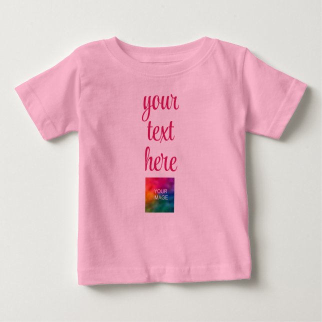 Hochladen des Bilds Hinzufügen von Textvorlage Pin Baby T-shirt (Vorderseite)