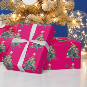 Hochladen des Familienbildes in eine Weihnachtsbau Geschenkpapier