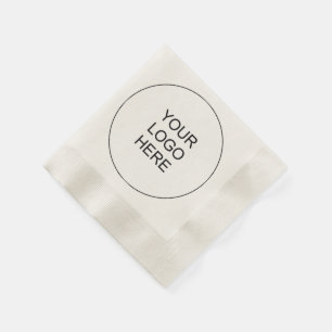 Hochladen des Firmenlogos Text  Ecru geprägter Coc Serviette