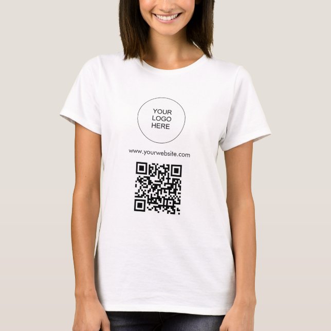 Hochladen Ihrer Logo-Vorlage Frauen Moderner QR-Co T-Shirt (Vorderseite)