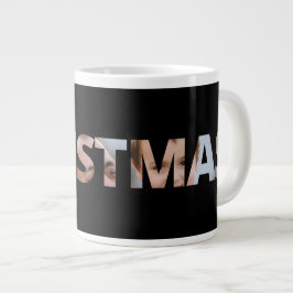 Hochladen Ihres Fotos in Text Christmas Black Jumbo-Tasse