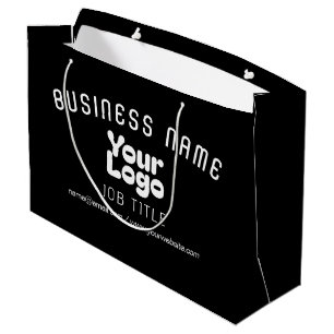 Hochladen Logo Retro-Modern Schwarz & Weiß (editie Große Geschenktüte