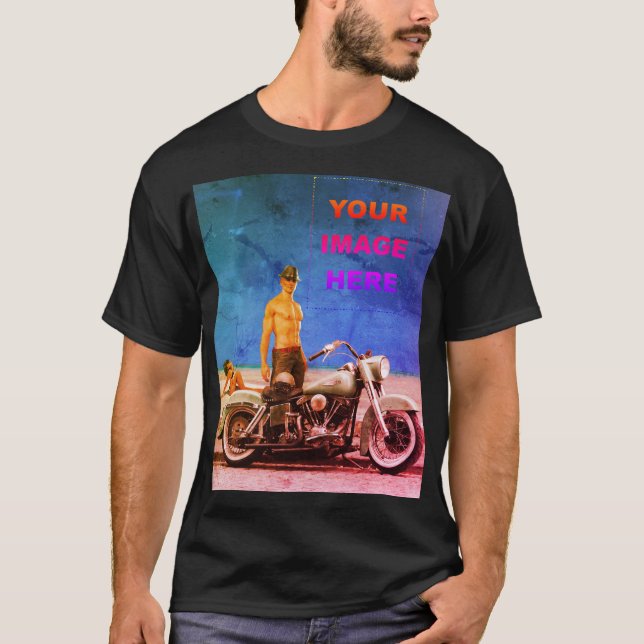 Hochladen Sie Ihre eigene Kunst oder Foto Vivid Bl T-Shirt (Vorderseite)
