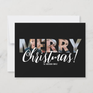 Hochladen von Foto in Text Christmas Black und Whi Feiertagskarte