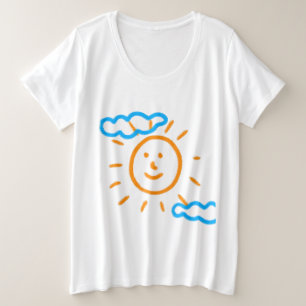 Hochladen von Kunst Zeichn Kids Artwork Große Größe T-Shirt