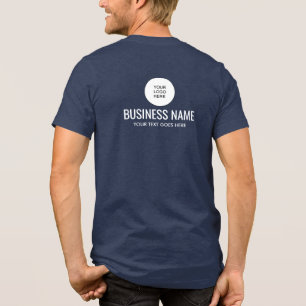 Hochladen von Logos Trending Navy Blue Front and B Tri-Blend Shirt