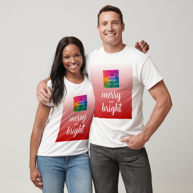 Hochladen von Weihnachten mit Foto oder Logo T-Shirt (Unisex)