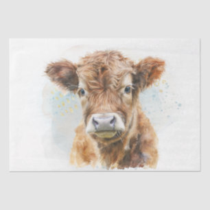 Hochland Babykuh Aquarell Seidenpapier