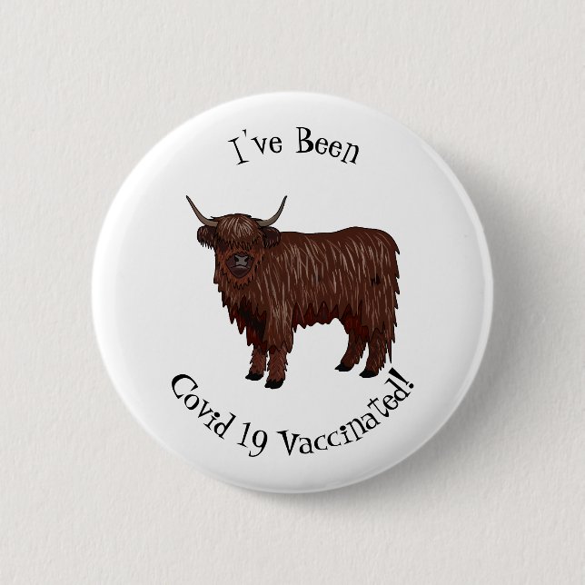 Hochland Cow Cartoon Button (Vorderseite)