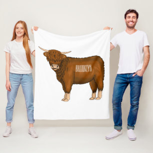 Hochland Cow Cartoon Fleecedecke