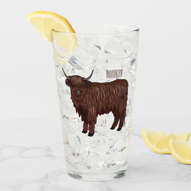Hochland Cow Cartoon Glas (Vorderseite Ice)