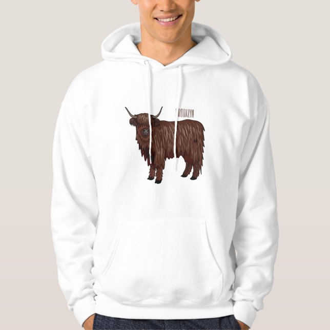 Hochland Cow Cartoon Hoodie (Vorderseite)
