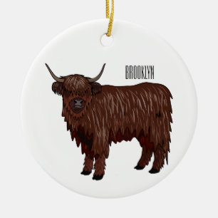 Hochland Cow Cartoon Keramik Ornament