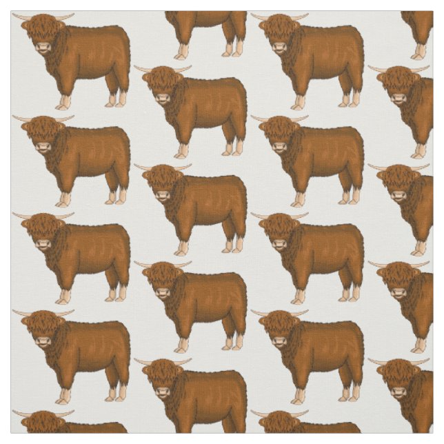 Hochland Cow Cartoon Stoff (Muster)