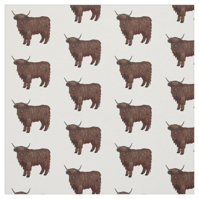 Hochland Cow Cartoon Stoff (Muster)