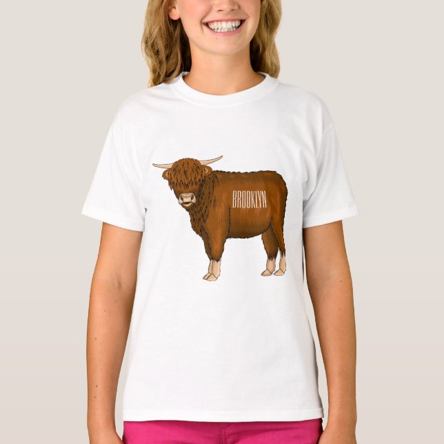 Hochland Cow Cartoon T-Shirt (Vorderseite)