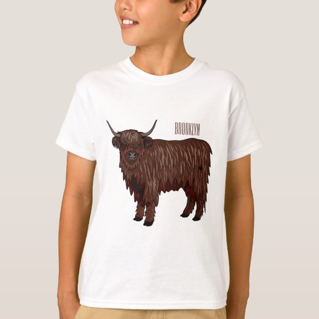Hochland Cow Cartoon T-Shirt (Vorderseite)