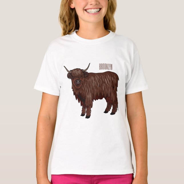 Hochland Cow Cartoon T-Shirt (Vorderseite)