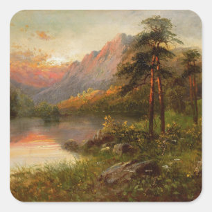 Hochland-Einsamkeit Quadratischer Aufkleber
