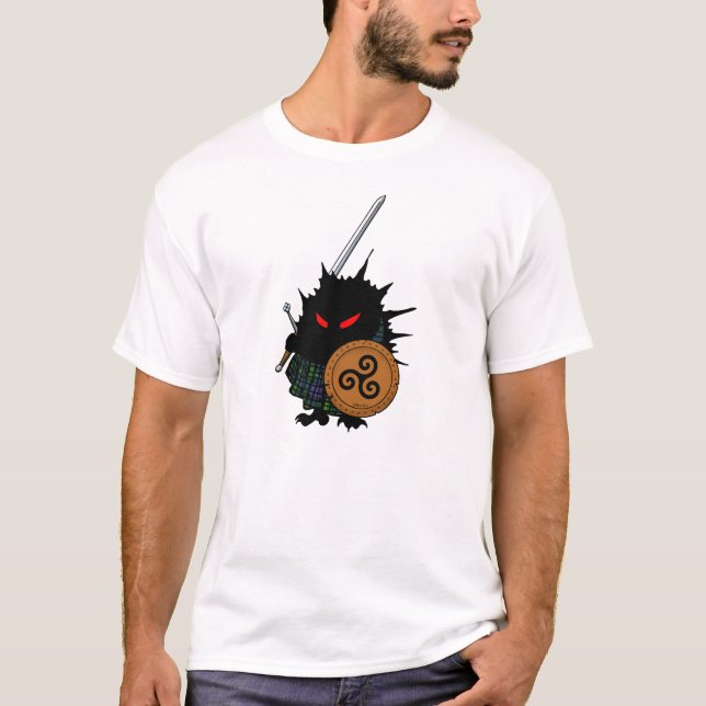 Hochland-Igel mit Claymore Klinge T-Shirt (Vorderseite)