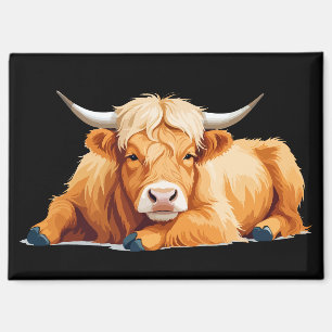 Hochland Kuh Adorable Animal Sleeping Relaxing Spa Magnet