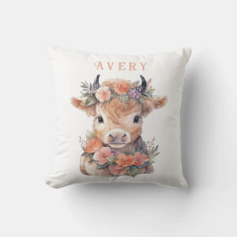 Hochland Kuh Aquarellkissen Kissen