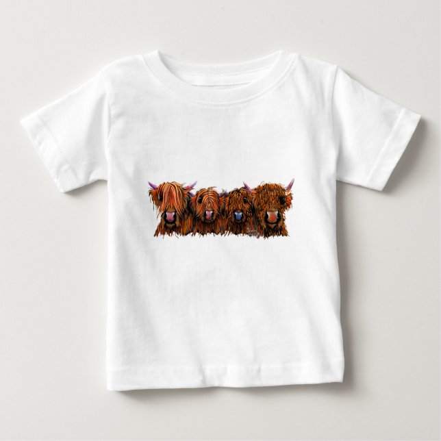 Hochland-Kuh-DruckSCoTTiSH 'die Ingwer-Nüsse ' Baby T-shirt (Vorderseite)