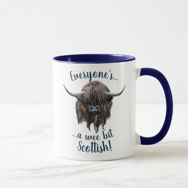 Hochland-Kuh, ein kleiner StückchenScottish! Tasse (Rechts)
